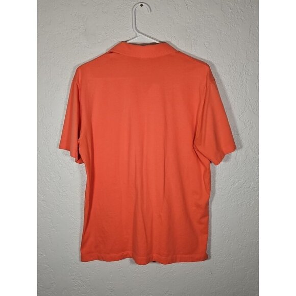 Patagonia Trout X Fitz Roy Polo Shirt Knit Top Coral Jersey Knit Men Medium Logo - Picture 5 of 6